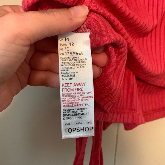 Topshop Ribbed Wrap Blouse Crop Top Size 10 - Picture 4 of 6
